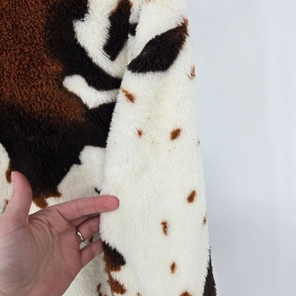 Honey and sparkle womens size small brown cow hide print button up shacket - Picture 8 of 10